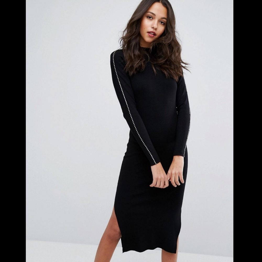 Warehouse ASOS Midi Embellished Sleeve Sweater Dress with slits❤️✨